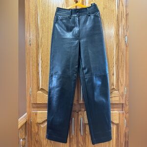 Wilfred Black Leather Straight Leg Jeans